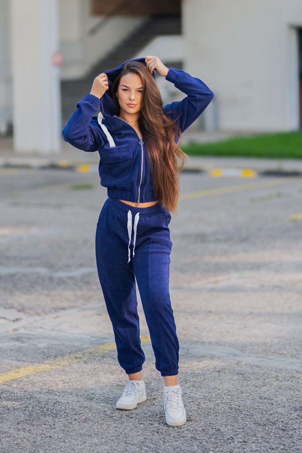 Freizeitanzug mit Kapuze Grün