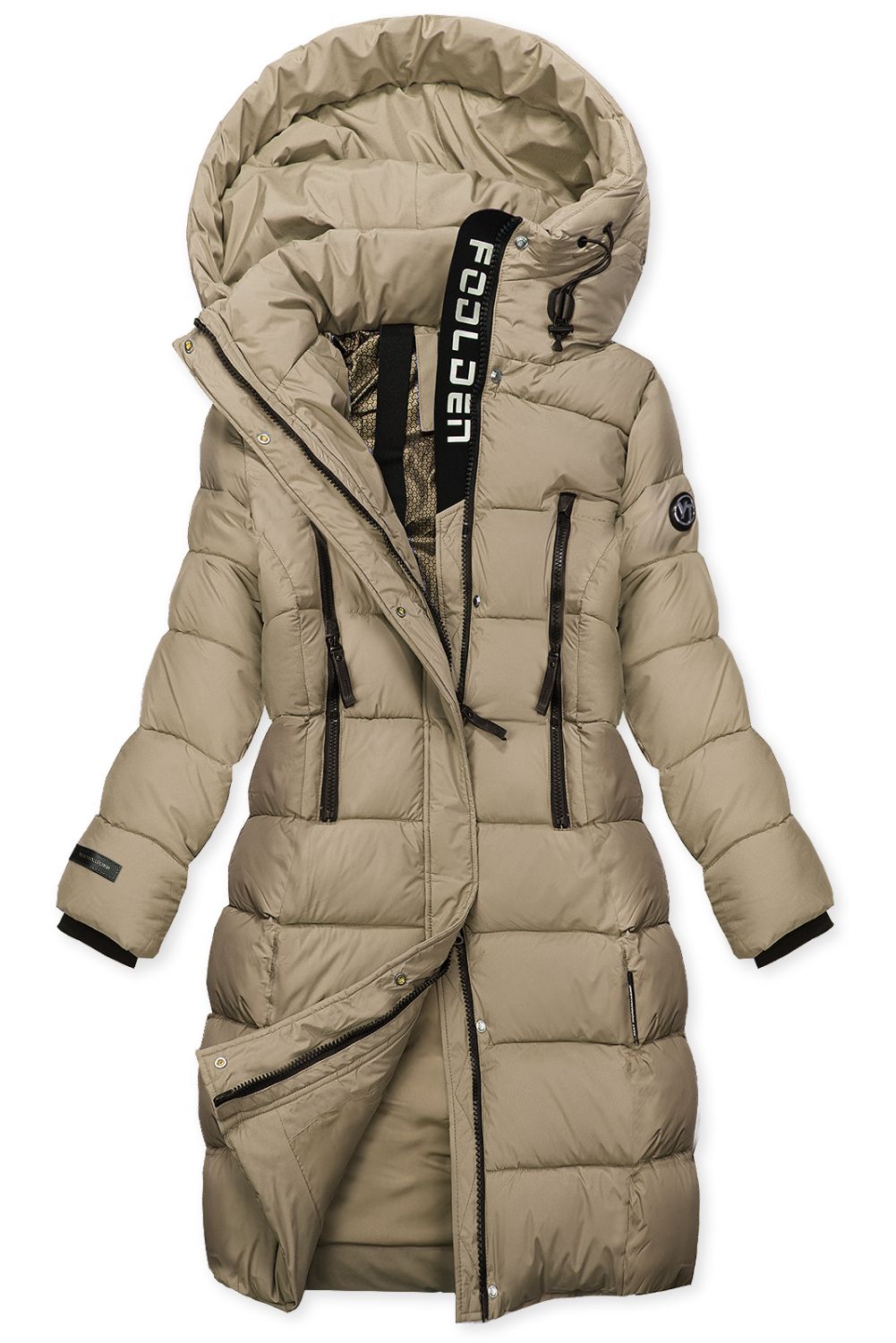 Damen Winterjacke mit Kapuze, Beige