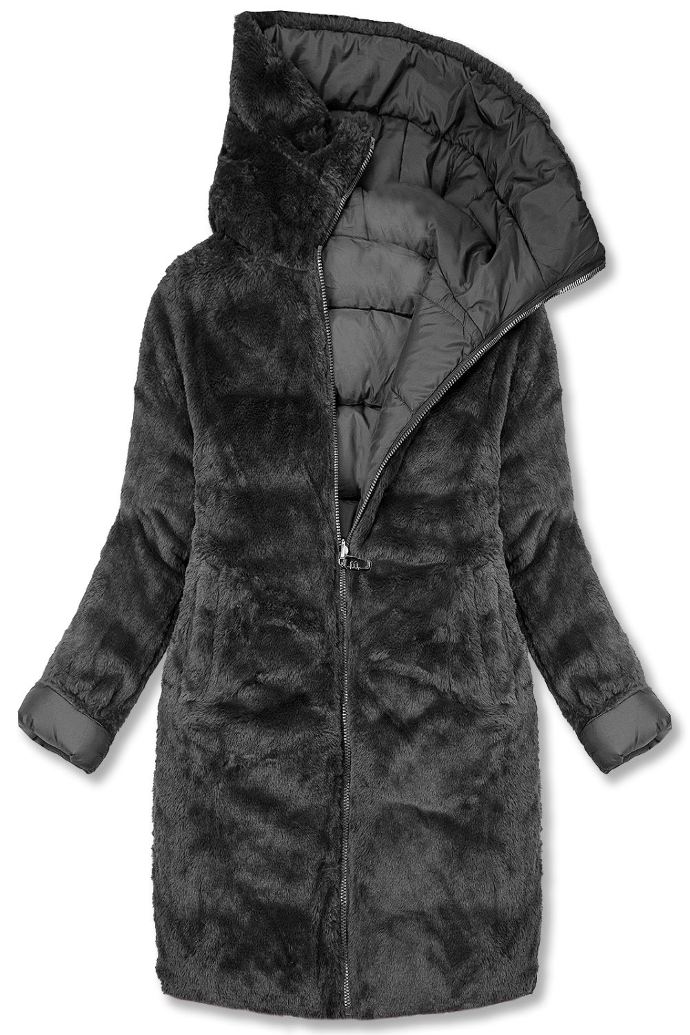Damen Winterjacke zum Wenden Grau