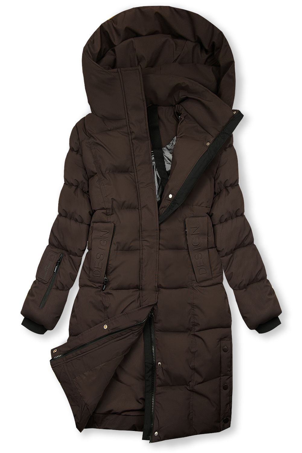 Damen-Winterjacke mit Kapuze DESIGN Braun