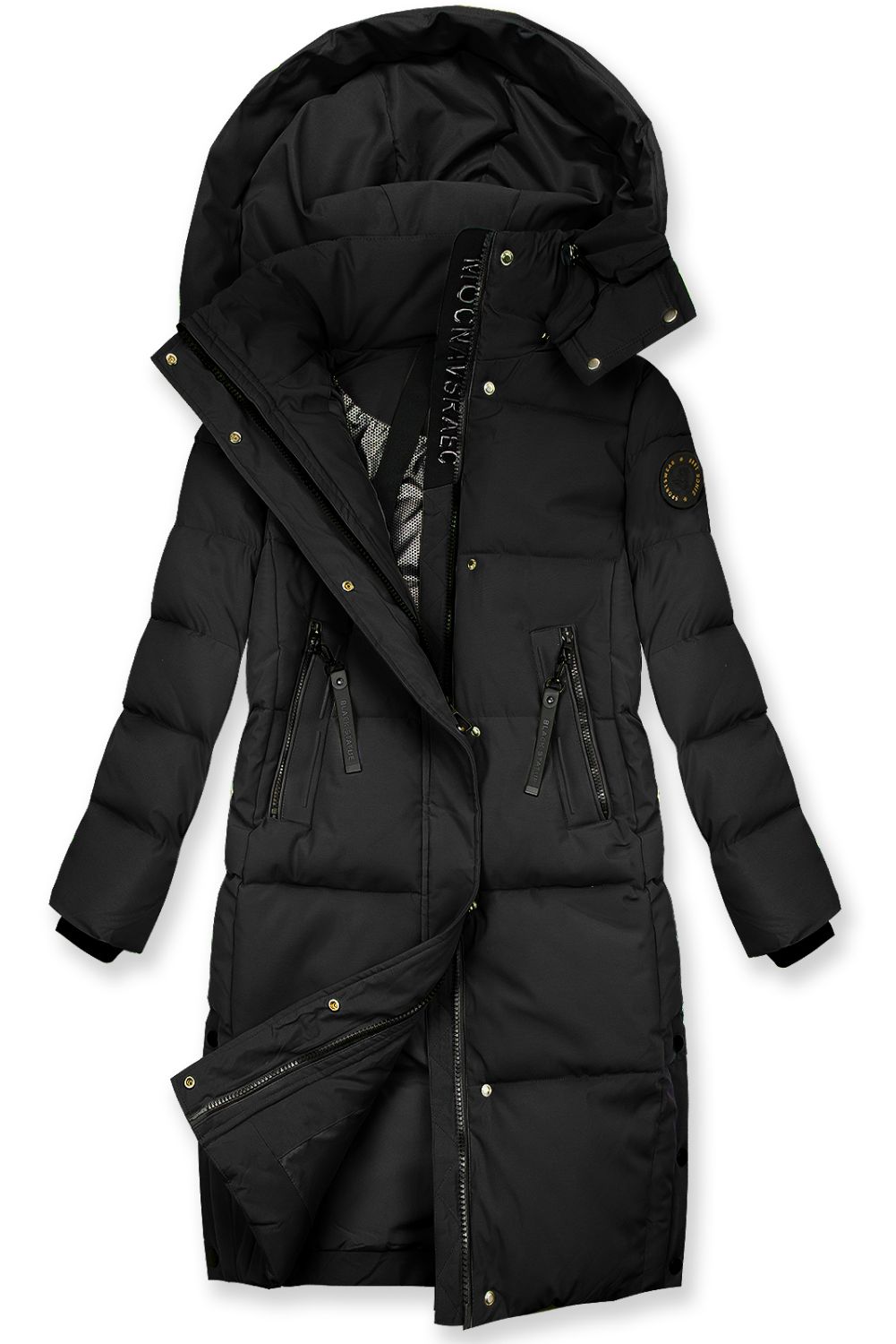 Schwarze Damen-Winterjacke im Langschnitt BLIZZARD