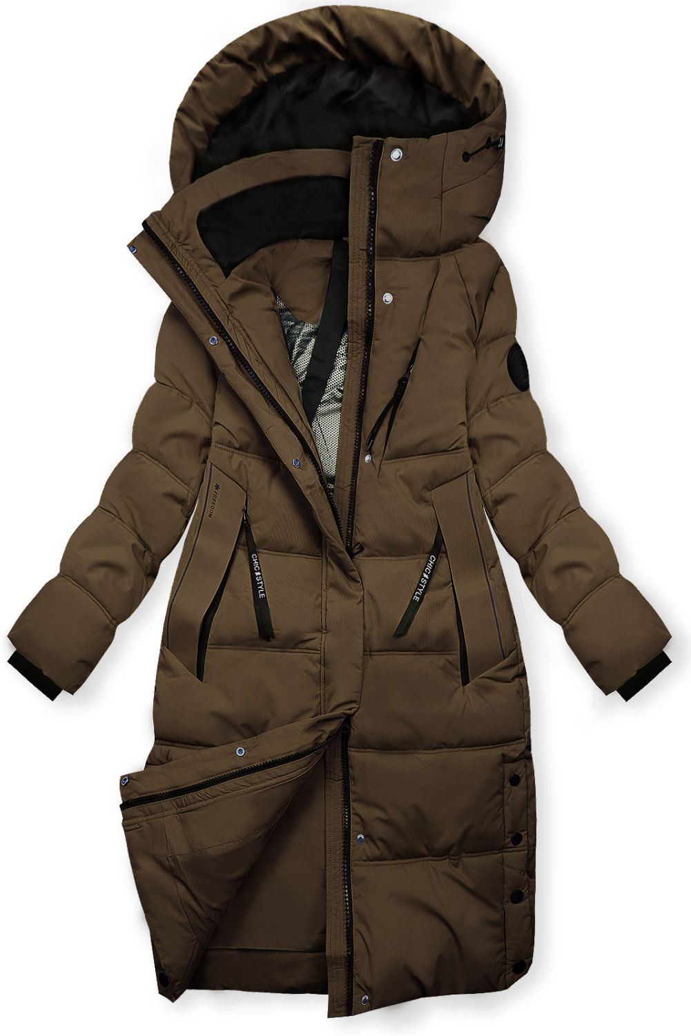 Damen-Winterjacke mit Kapuze FREEDOM Braun