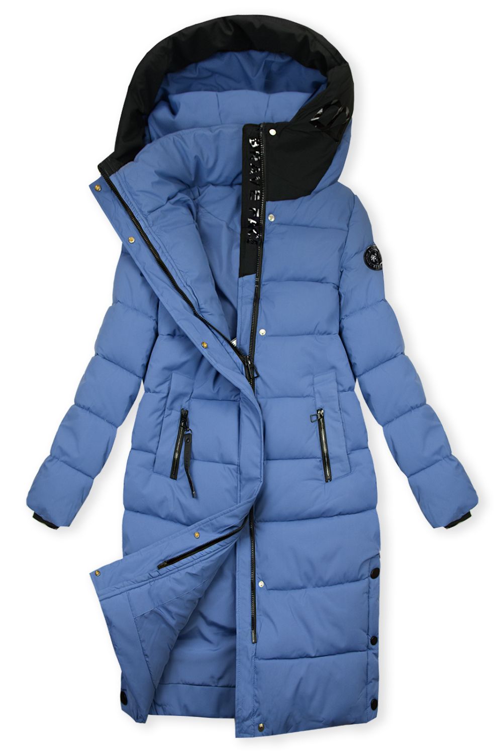 Blaue Damen-Winterjacke mit Kapuze STORM
