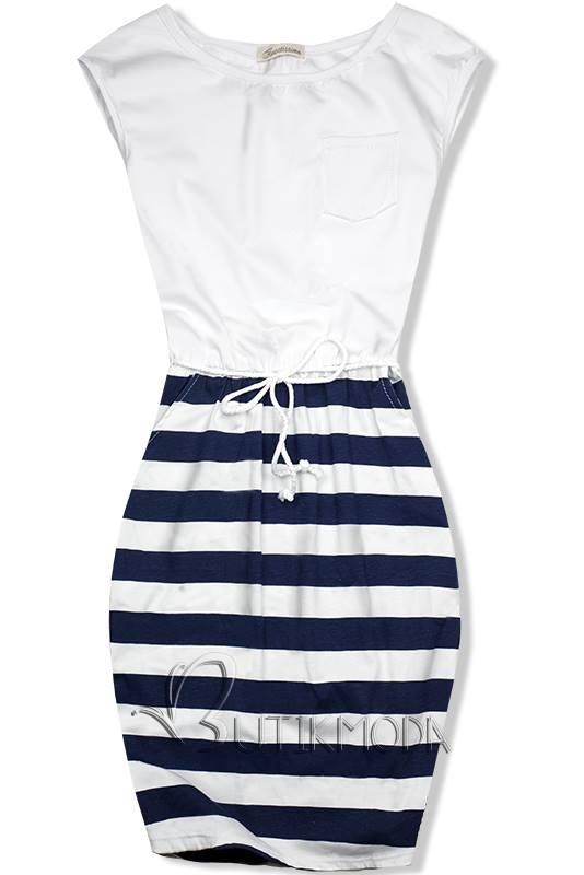 Marine Kleid weiß/blau