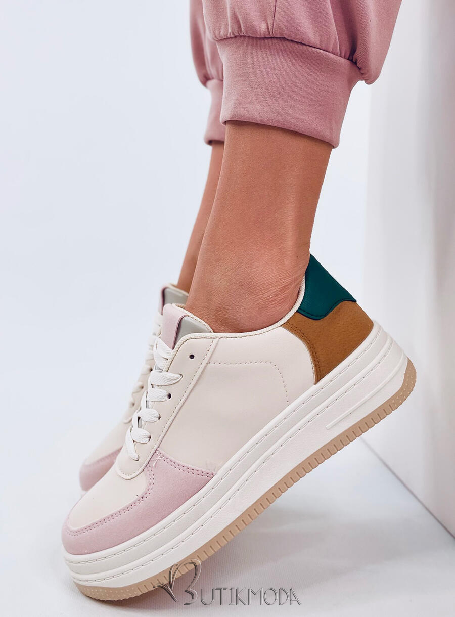 Mehrfarbige Damen-Sneaker Rosa