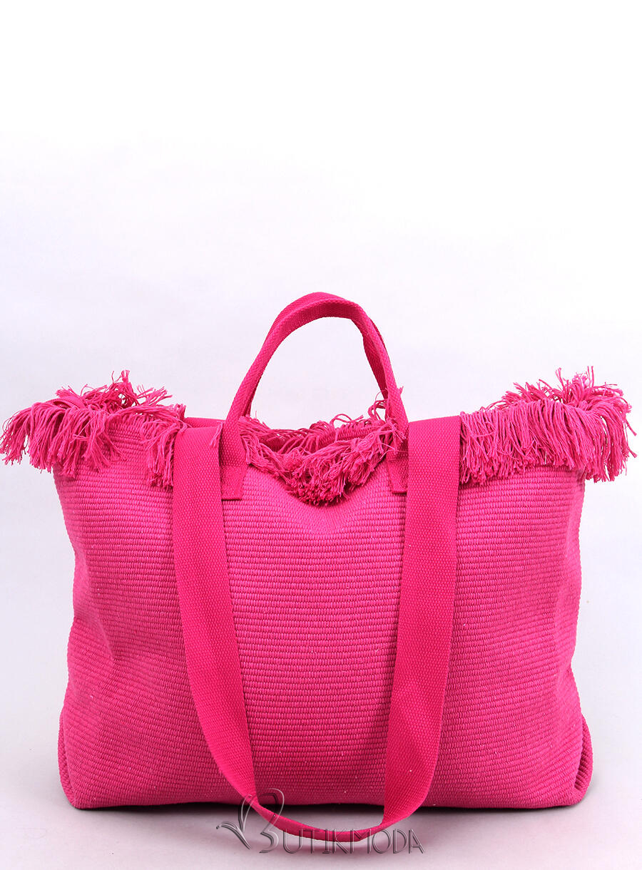 Strandtasche im Boho-Stil mit Quasten Pink