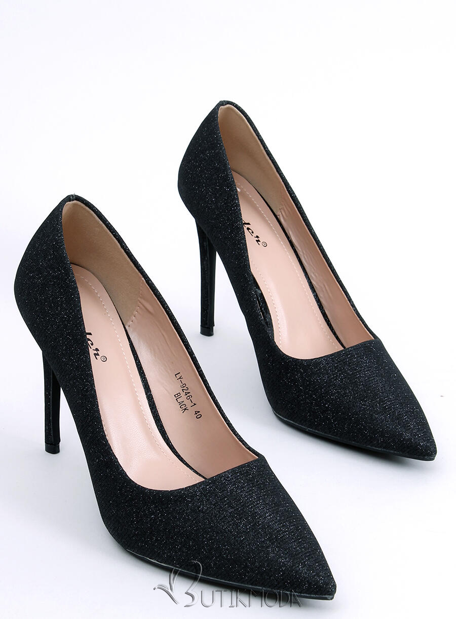 Schwarze elegante glänzende Pumps