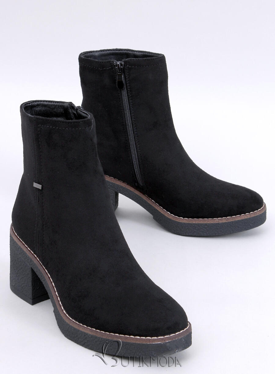 Damen Stiefeletten mit stabilem Absatz Schwarz