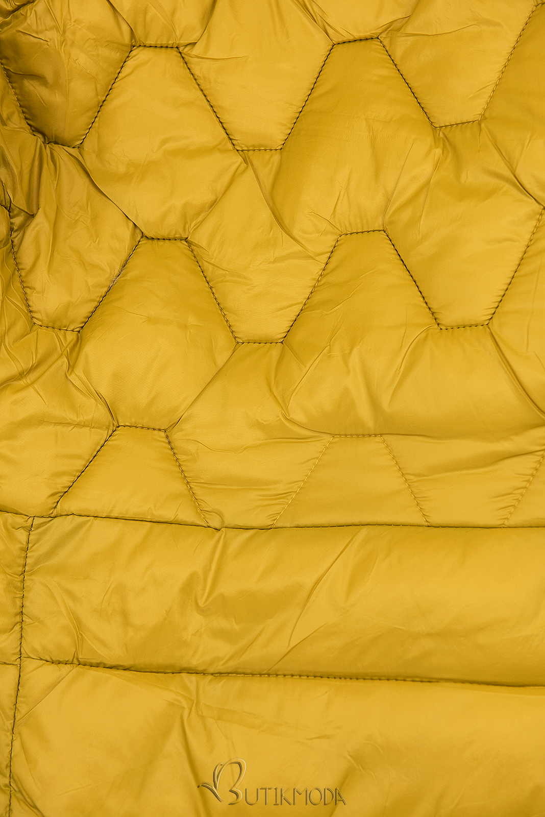 Steppjacke mit abnehmbarem Kunstfellbesatz gelb