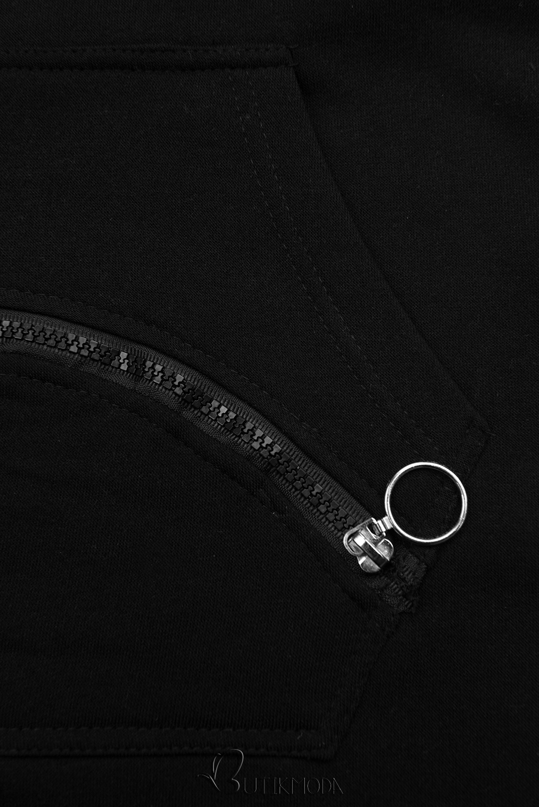 Verlängerte Sweatshirt/Sweatkleid schwarz/khaki