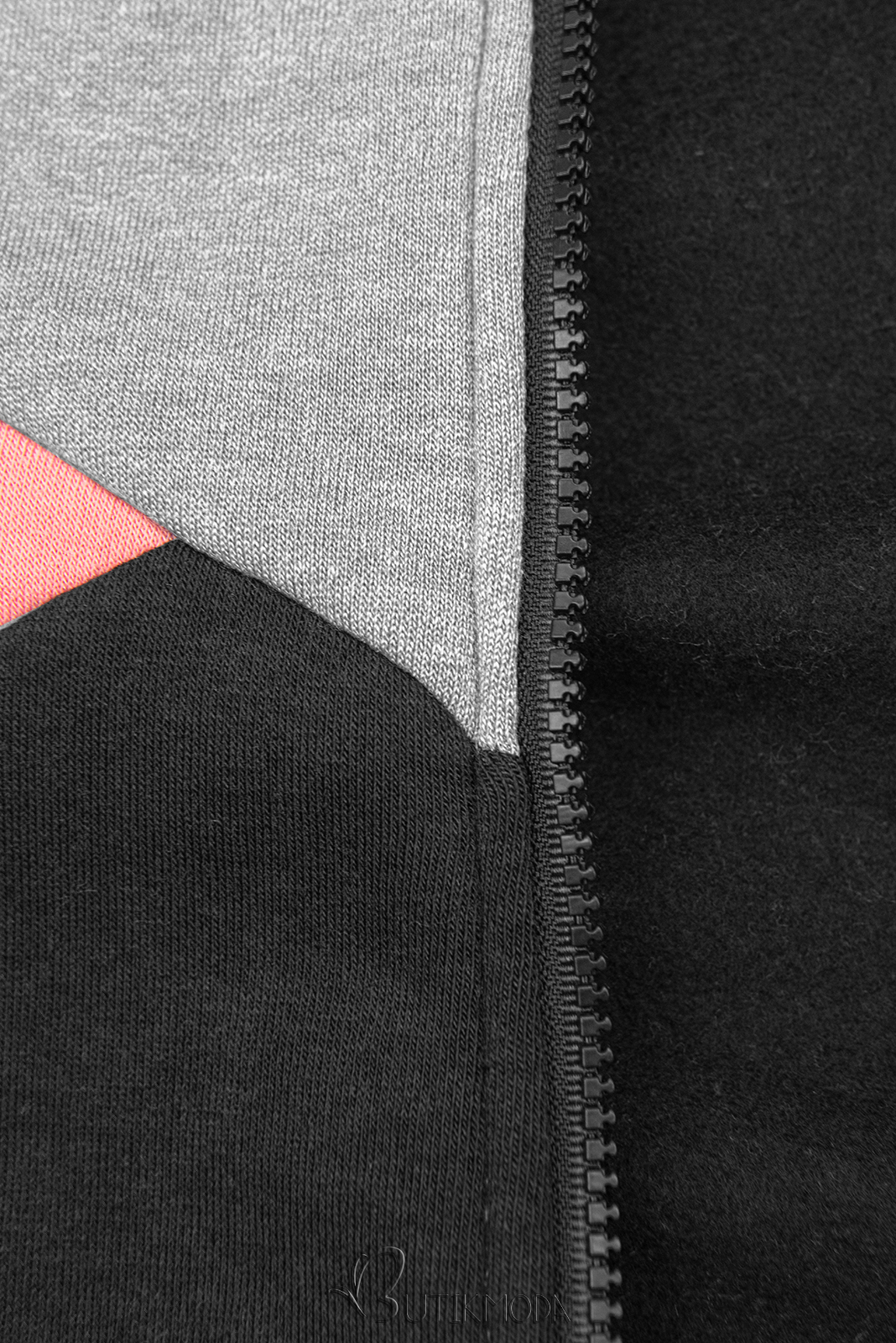 Dreifarbiger Trainingsanzug grau-Aprikose-schwarz