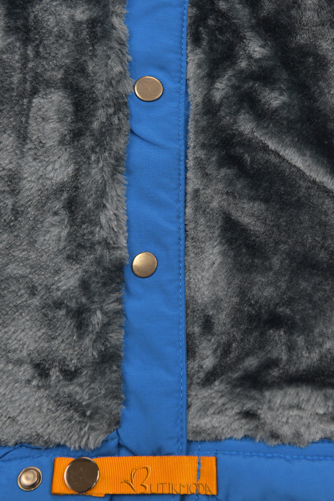 Winterjacke mit Teddy-Futter kobaltblau/grau