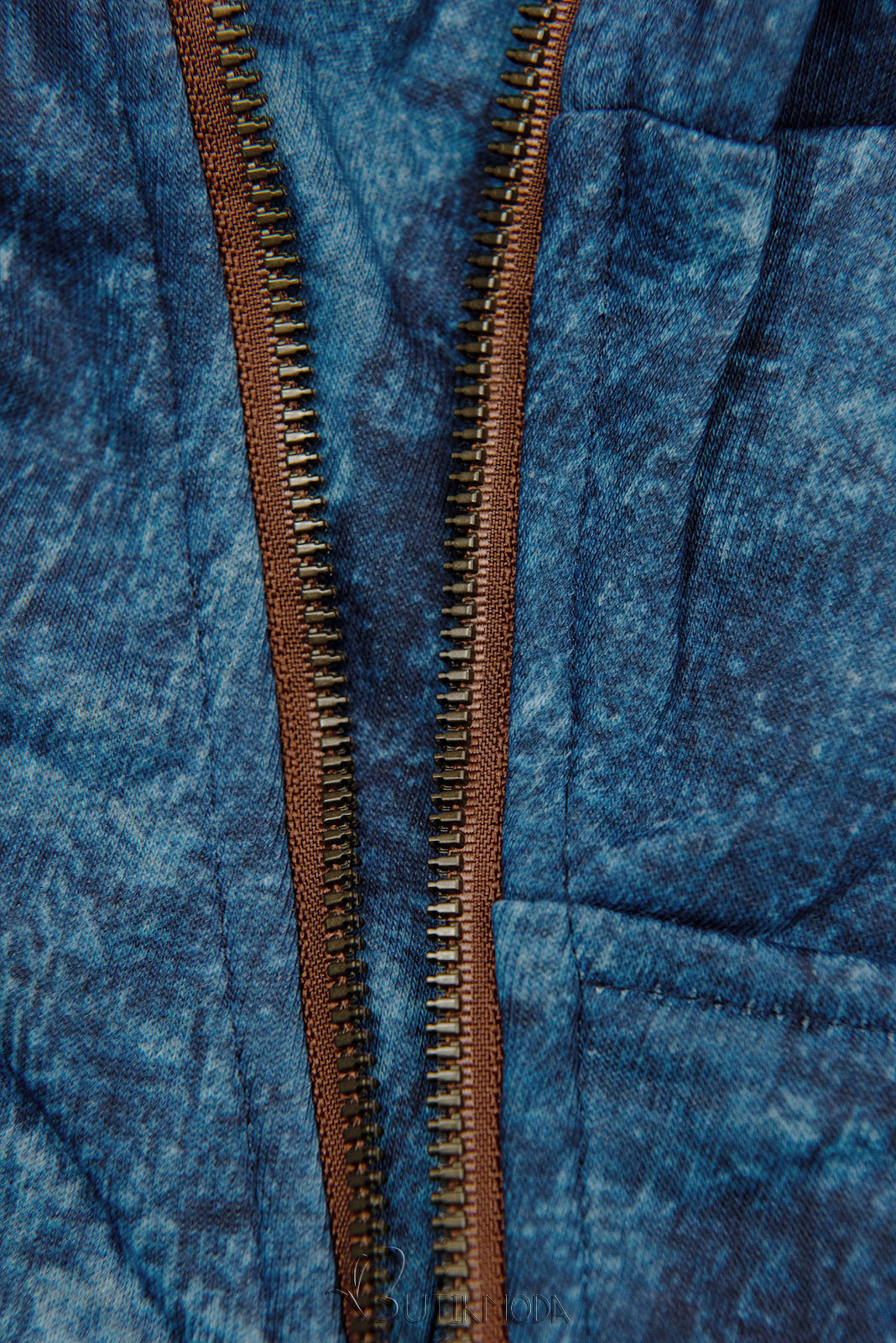 Sweatjacke mit asymmetrischem Reißverschluss dunkelblau