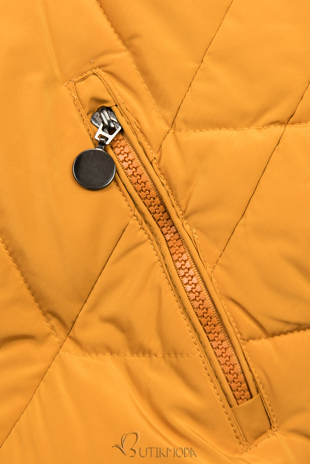 Jacke mit gestepptem Design gelb