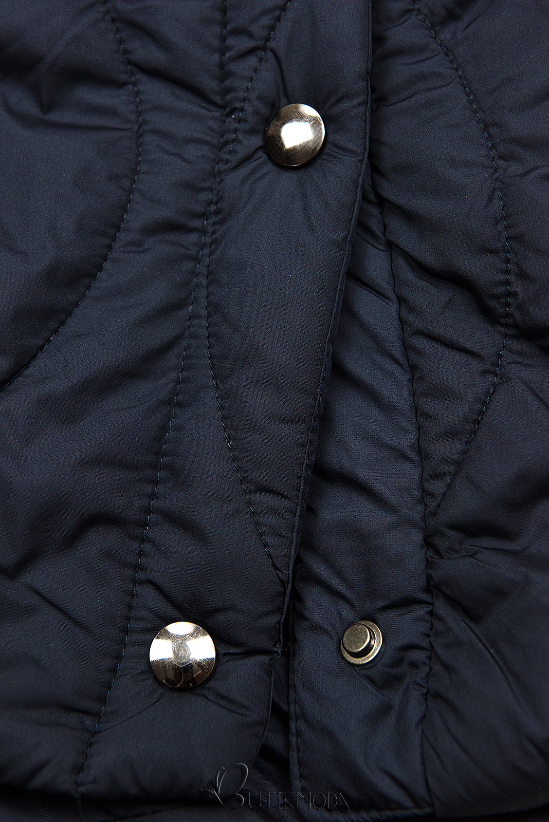 Stepp-Mantel mit Kapuze dunkelblau