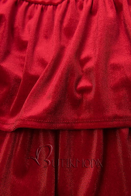 Kleid in Samt-Optik rot