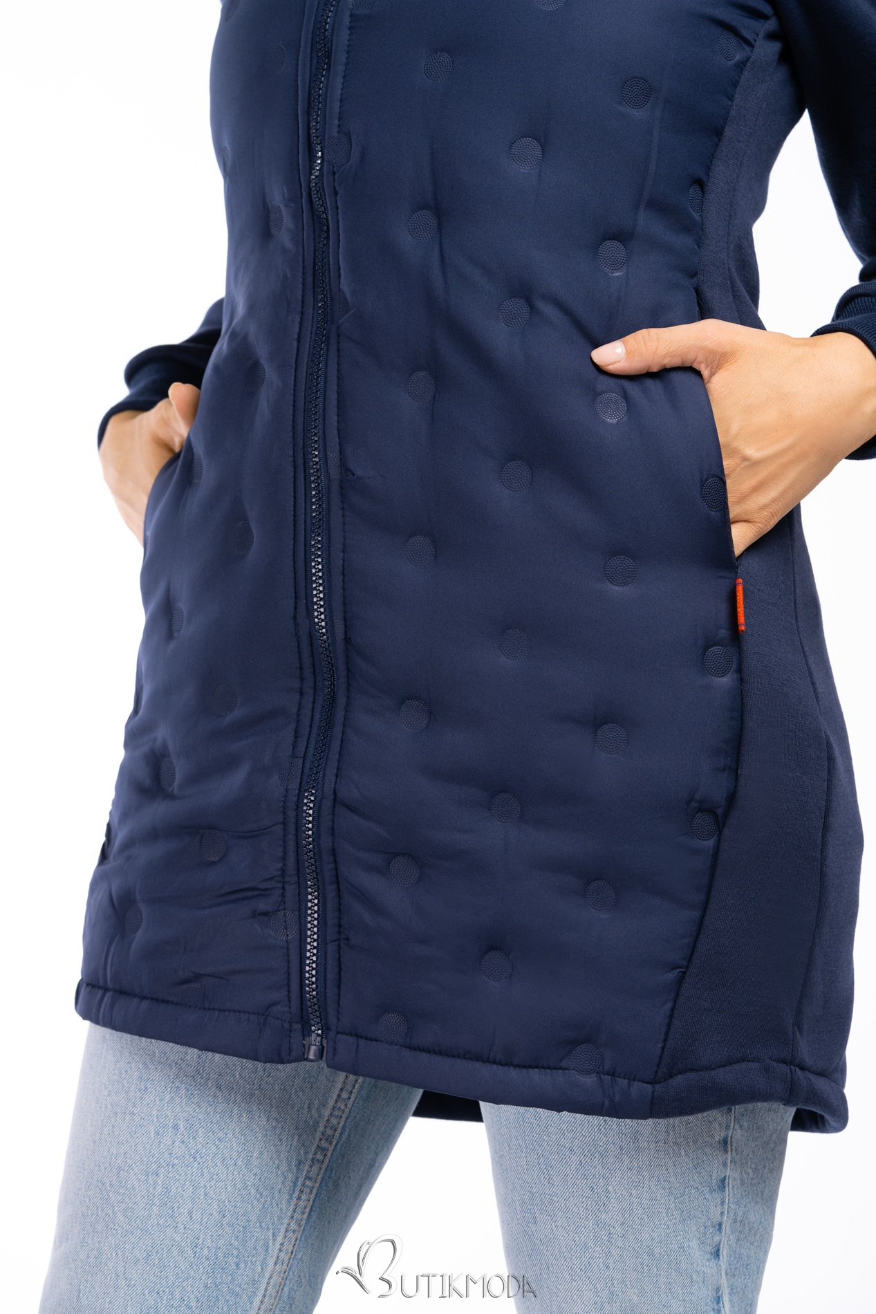 Sweatjacke mit strukturiertem Material Himmelblau