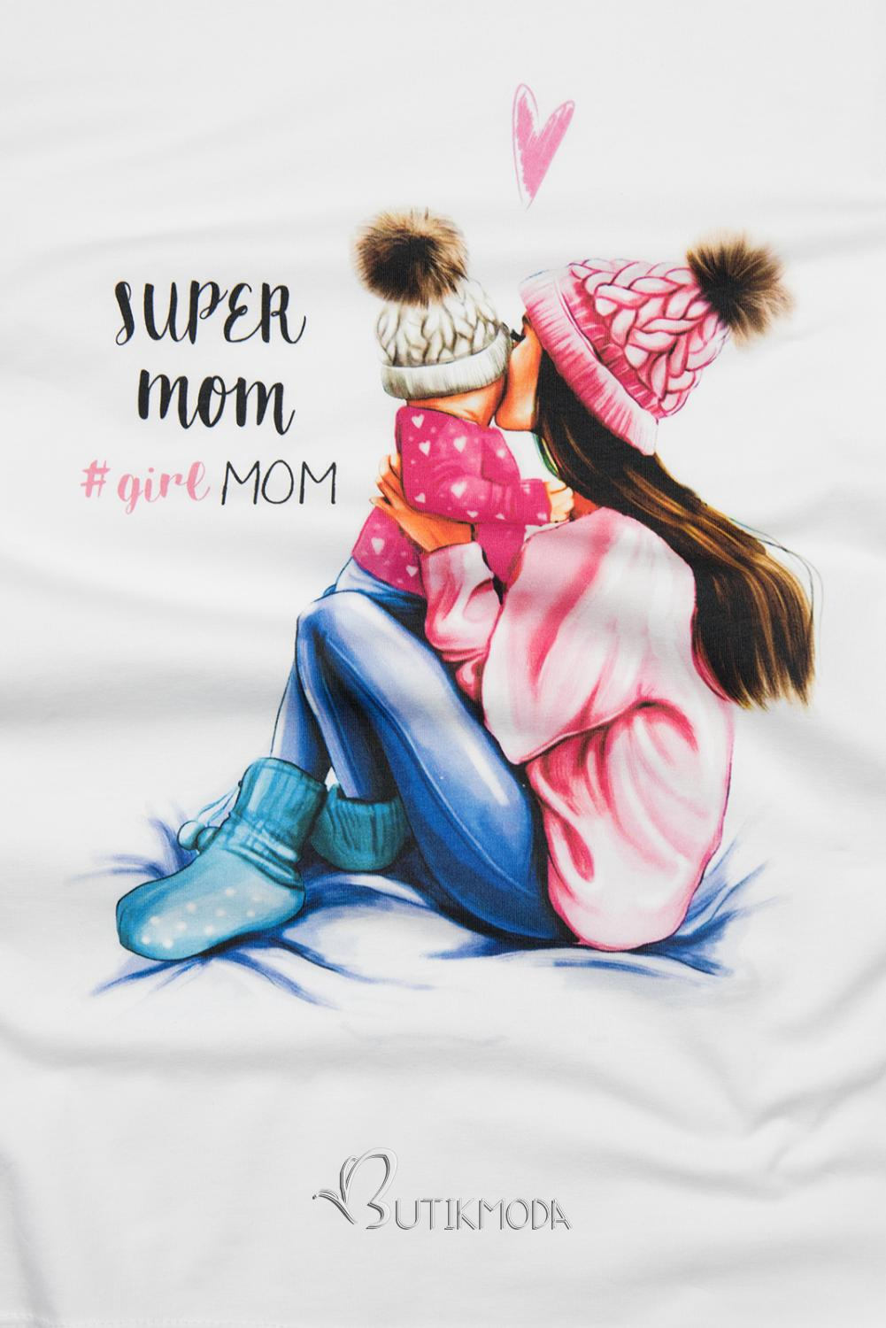 Shirt Girl mom weiß