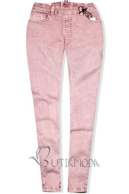Jeanshose mit  Reißverschluss hinten rosa