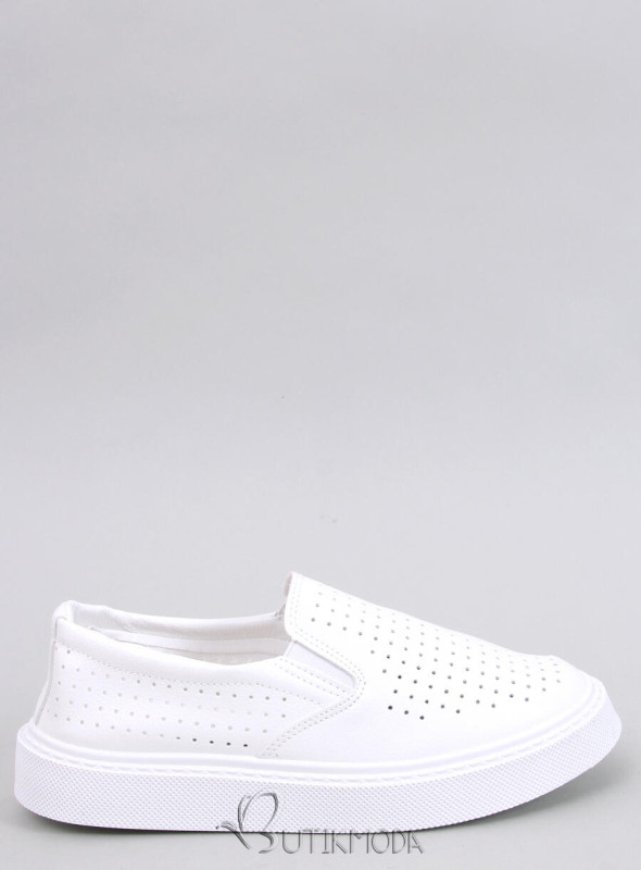 Perforierte Slip-On-Sneaker Weiß