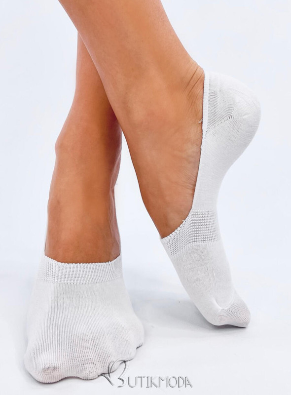 Weiße Mokassinsocken für Damen