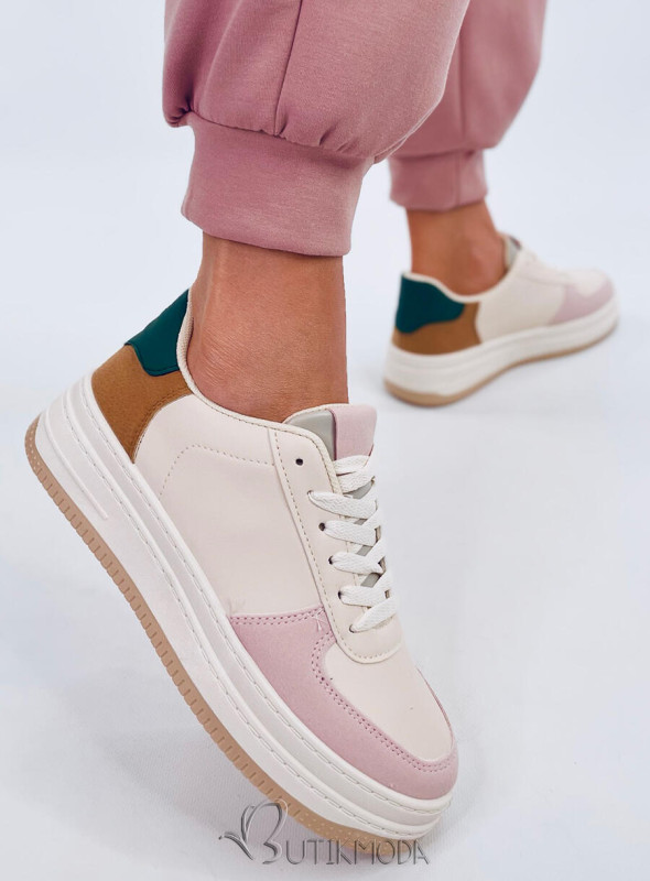 Mehrfarbige Damen-Sneaker Rosa