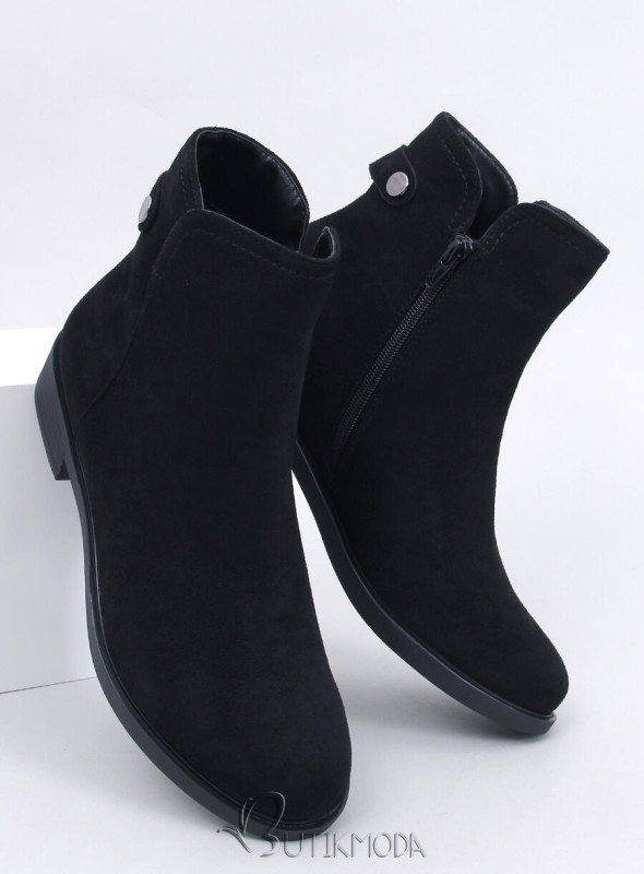 Schwarze Damen-Stiefeletten aus Wildleder