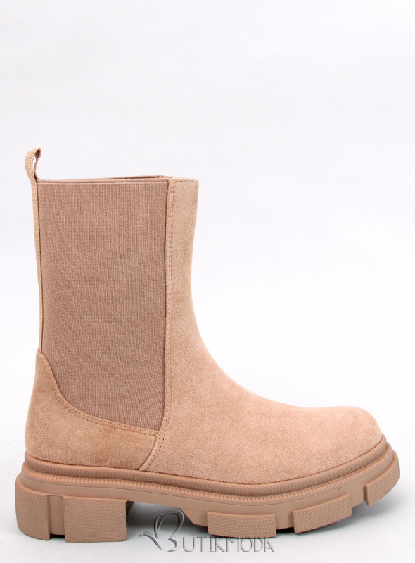 Chelsea Stiefel aus Wildleder Beige