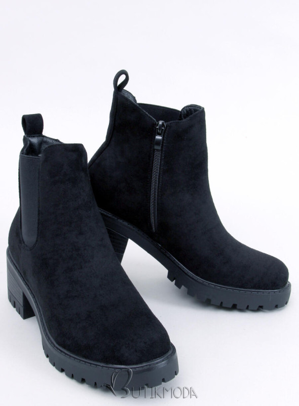 Chelsea Boots mit Absatz Schwarz