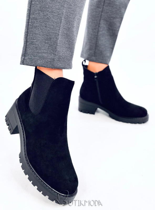 Chelsea Boots mit Absatz Schwarz