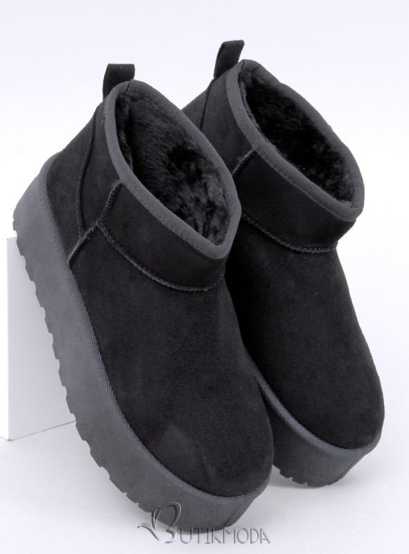 Damen-Schneestiefel aus Wildleder Schwarz