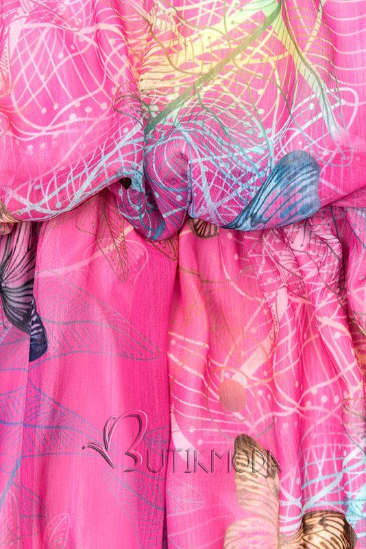 Kleid mit Schmetterlingsmotiv pink
