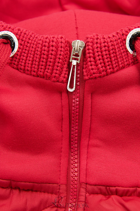 Warmes Kapuzen-Sweatjacke Rot