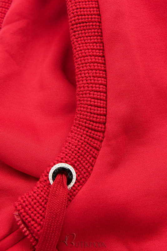 Warmes Kapuzen-Sweatjacke Rot