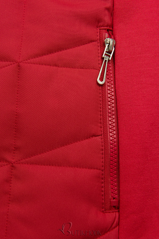 Sweatjacke mit Reißverschluss Rot