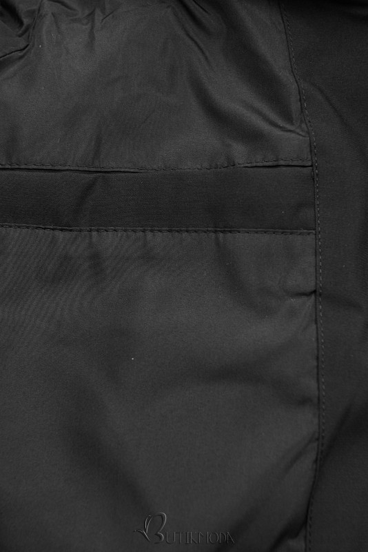 Verlängerte Winterjacke SPACE Schwarz