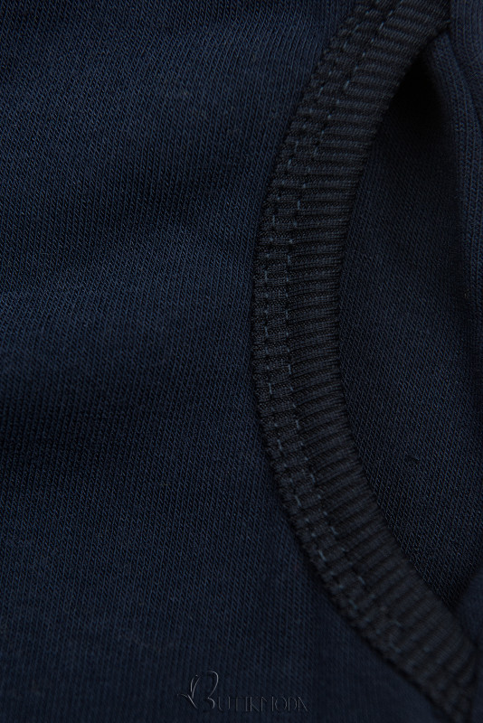 Sweatshirt/Sweatkleid mit Kapuze und Rippbündchen dunkelblau