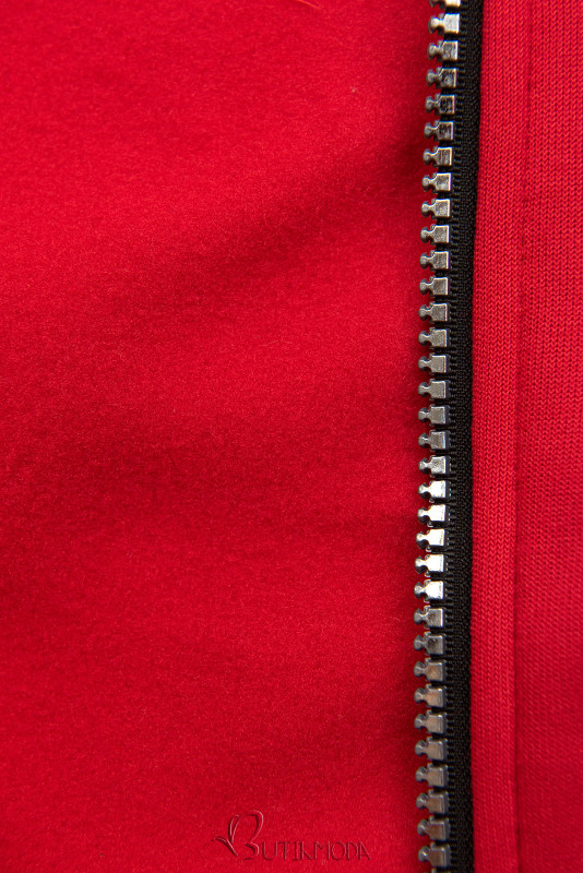 Sweatjacke mit verlängerter Rückseite Rot