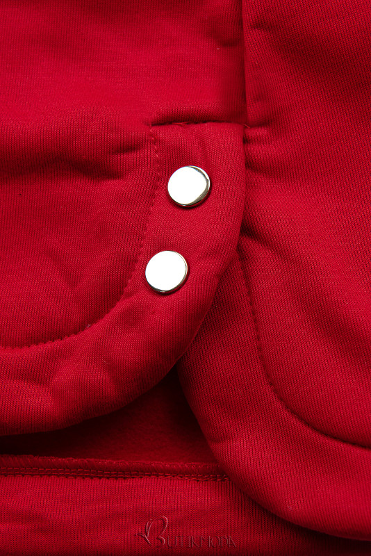 Sweatjacke mit Strickkapuze Rot