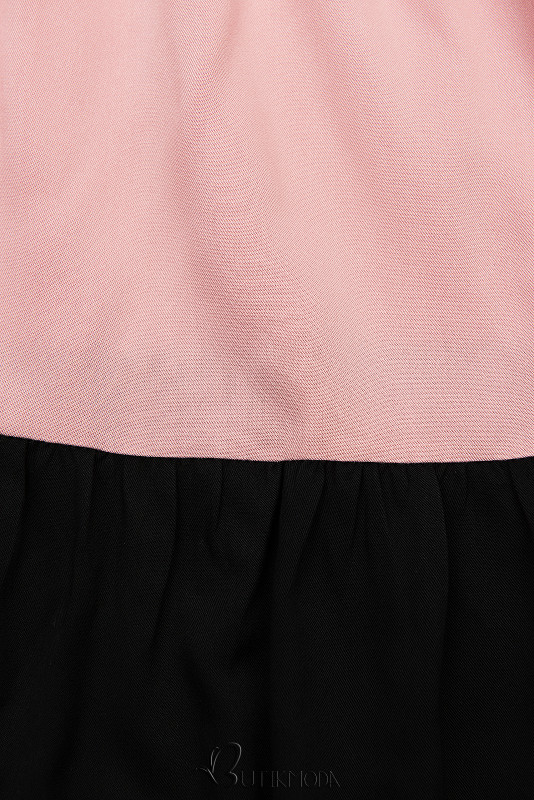Kleid mit Color-Blocking-Optik rosa/schwarz