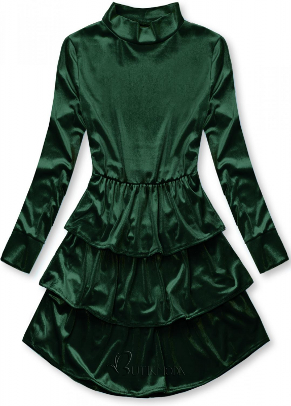 Kleid in Samt-Optik grün