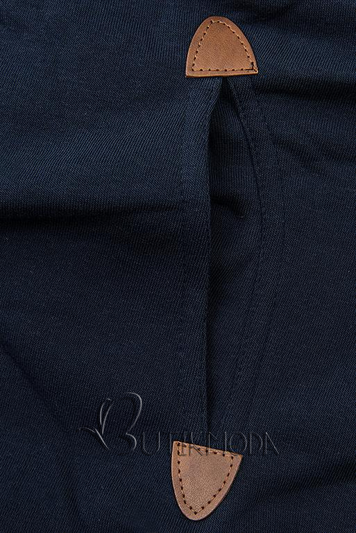 Sweatshirt/Sweatkleid mit Kapuze dunkelblau