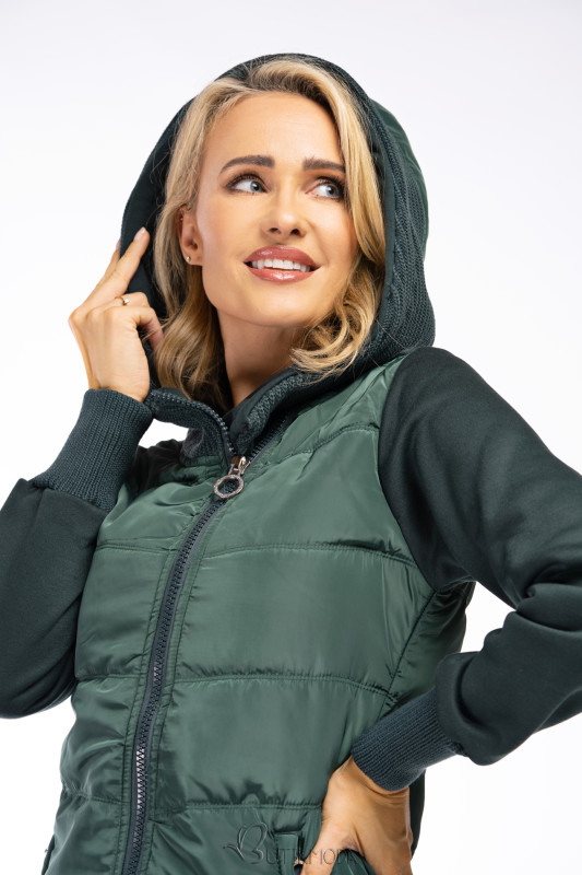 Extra-warme Sweatjacke Dunkelgrün