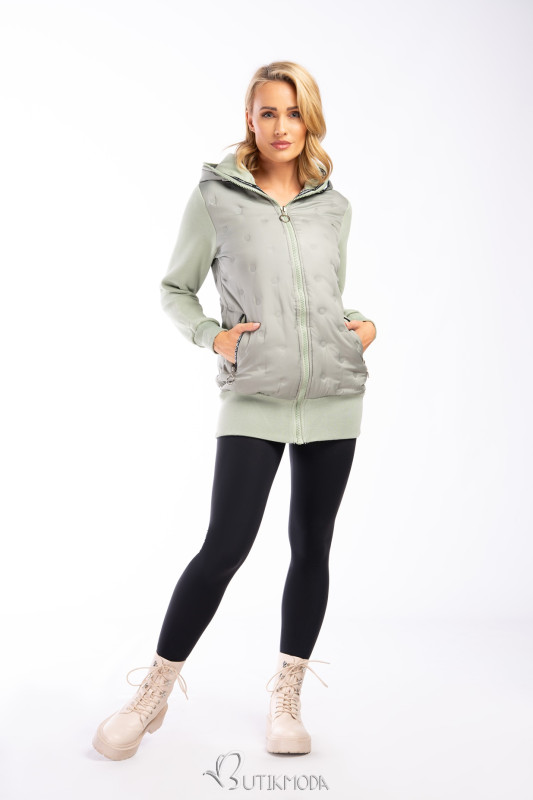 Sweatjacke mit gepunktetem Muster SPORTY Hellgrün