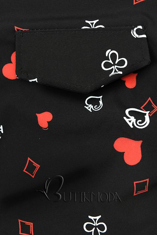 Hemd mit Print schwarz/rot