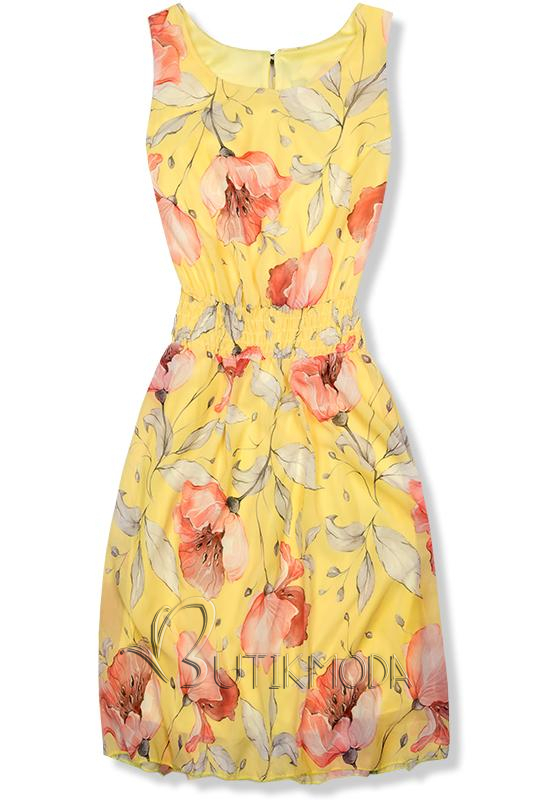 Kleid mit Blumenprint gelb
