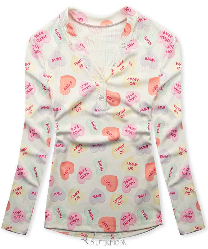 T-Shirt mit Herzdruck Multicolor HEART7