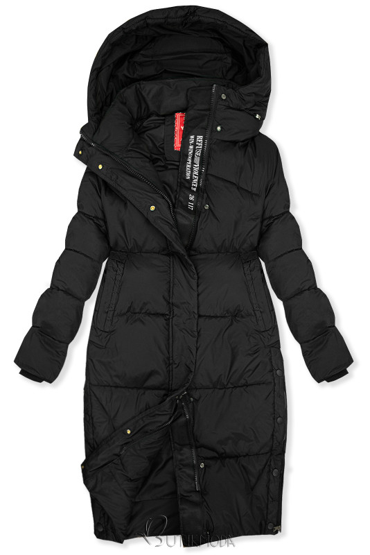 Steppjacke mit Kapuze für den Winter Schwarz