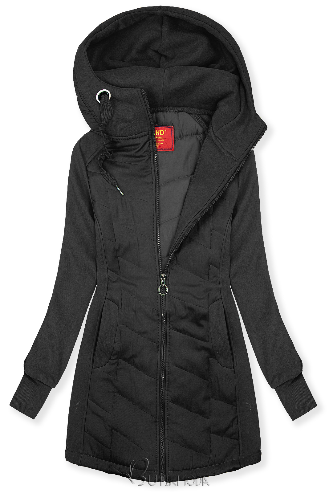 Kombiniertes Sweatjacke/Jacke mit Kapuze Schwarz