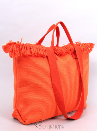 Strandtasche im Boho-Stil mit Quasten Orange
